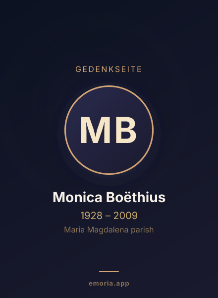 Gedenkportrait von Monica Boëthius