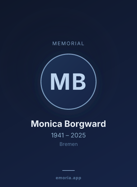 Memorial portrait of Monica Borgward