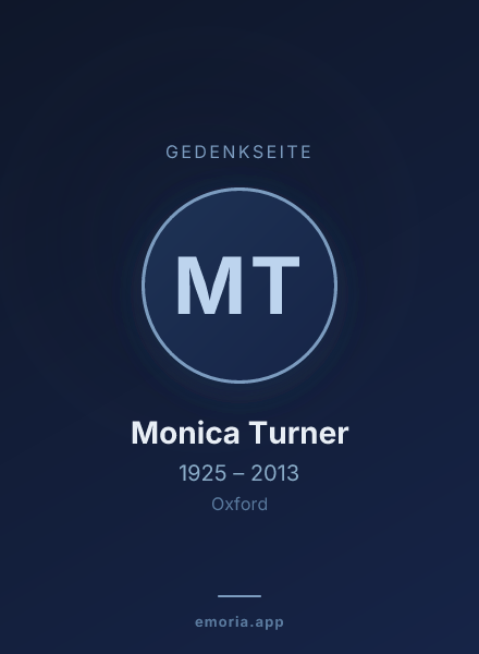 Gedenkportrait von Monica Turner