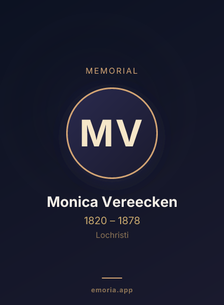 Memorial portrait of Monica Vereecken