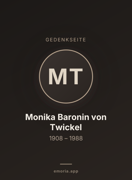Gedenkportrait von Monika Baronin von Twickel