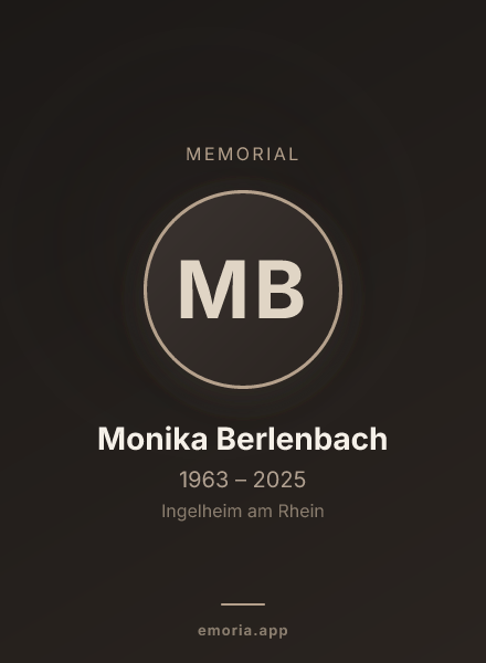 Memorial portrait of Monika Berlenbach