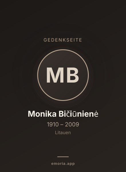 Gedenkportrait von Monika Bičiūnienė