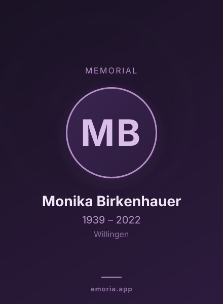 Memorial portrait of Monika Birkenhauer