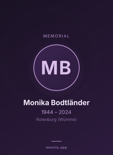 Memorial portrait of Monika Bodtländer