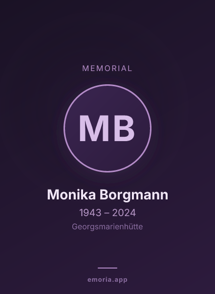 Memorial portrait of Monika Borgmann