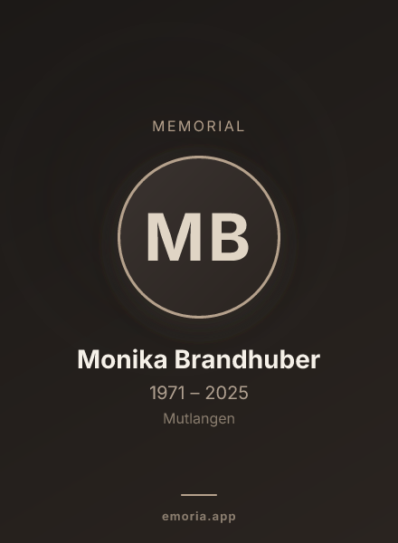 Memorial portrait of Monika Brandhuber