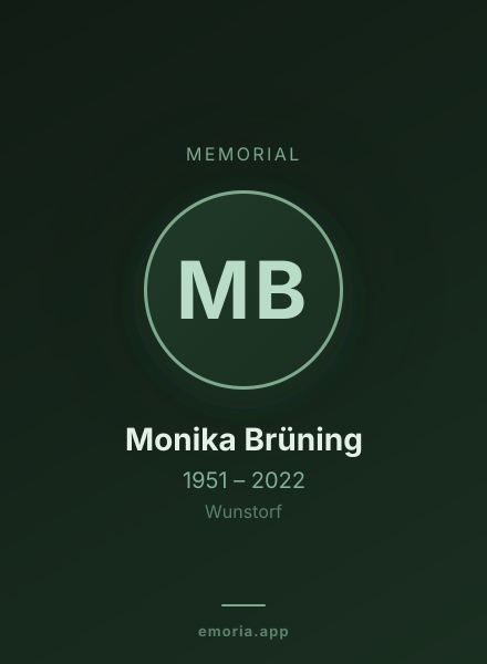 Memorial portrait of Monika Brüning