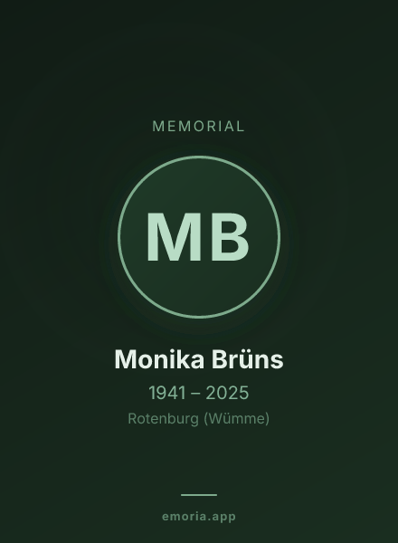 Memorial portrait of Monika Brüns