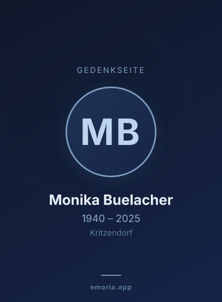 Gedenkportrait von Monika Buelacher