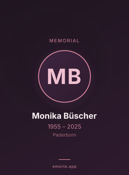 Memorial portrait of Monika Büscher