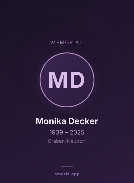 Memorial portrait of Monika Decker