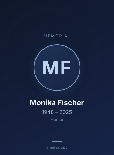 Memorial portrait of Monika Fischer