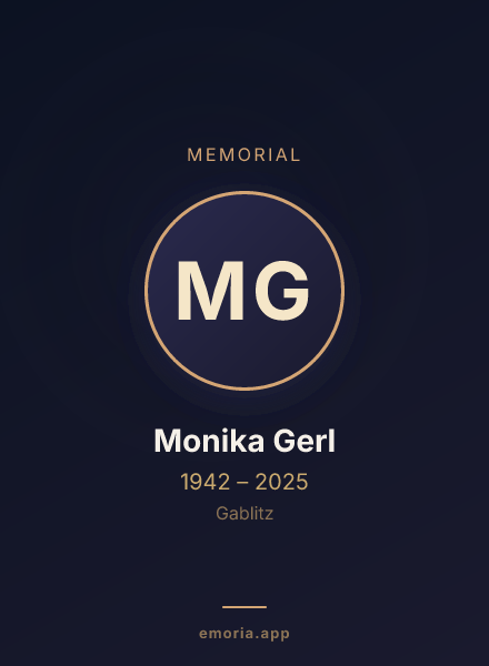 Memorial portrait of Monika Gerl