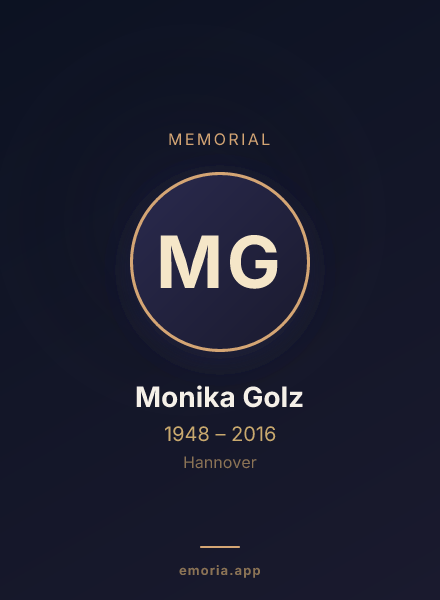 Memorial portrait of Monika Golz