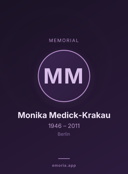 Memorial portrait of Monika Medick-Krakau