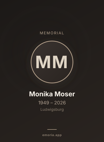 Memorial portrait of Monika Moser