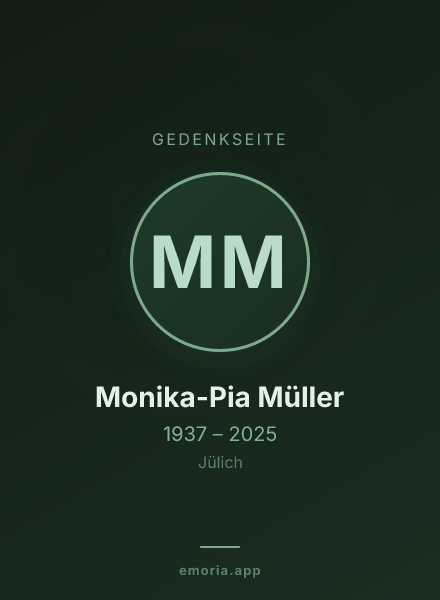 Gedenkportrait von Monika-Pia Müller