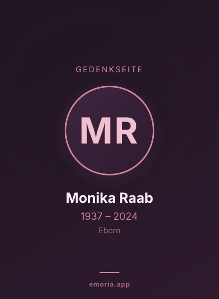 Gedenkportrait von Monika Raab
