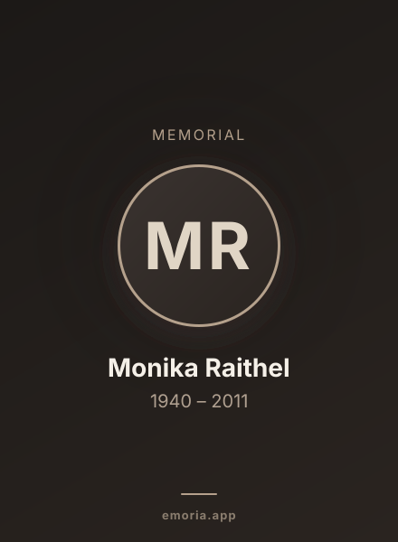 Memorial portrait of Monika Raithel