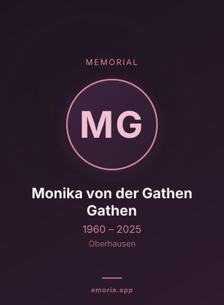 Memorial portrait of Monika von der Gathen Gathen