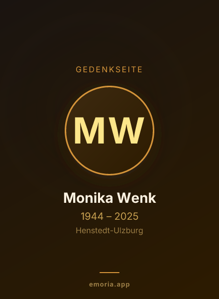 Gedenkportrait von Monika Wenk