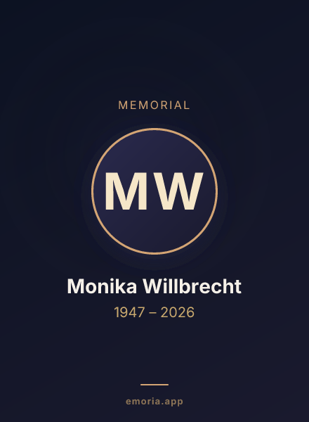 Memorial portrait of Monika Willbrecht