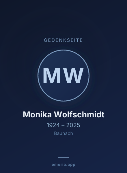 Gedenkportrait von Monika Wolfschmidt