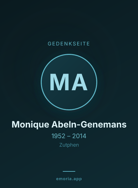 Gedenkportrait von Monique Abeln-Genemans