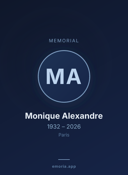 Memorial portrait of Monique Alexandre