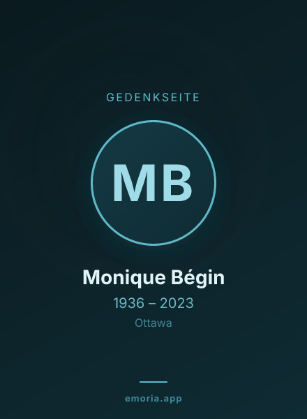Gedenkportrait von Monique Bégin