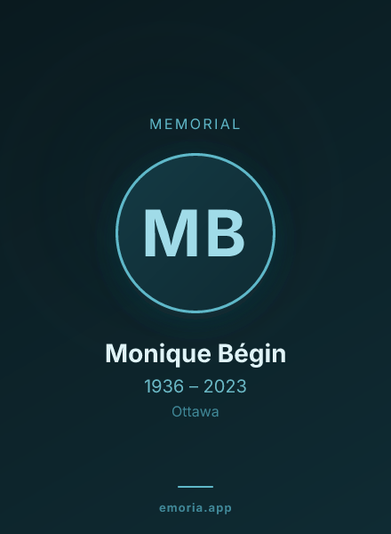 Memorial portrait of Monique Bégin