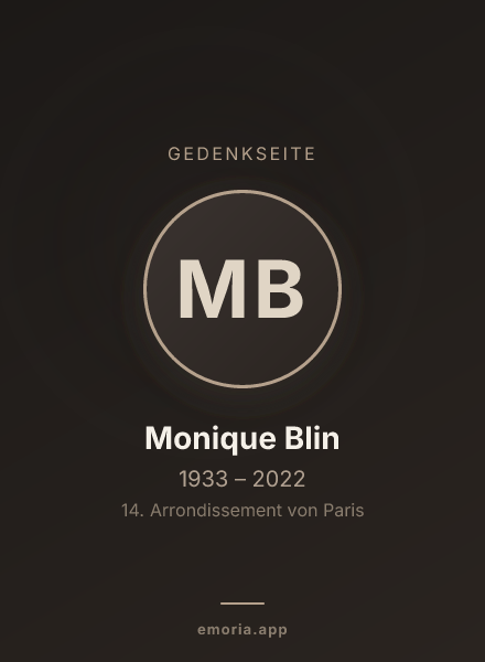Gedenkportrait von Monique Blin