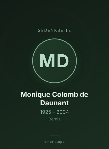 Gedenkportrait von Monique Colomb de Daunant