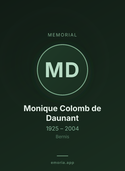 Memorial portrait of Monique Colomb de Daunant