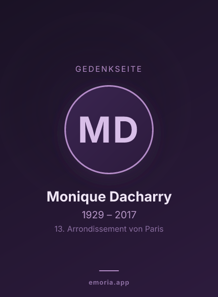 Gedenkportrait von Monique Dacharry