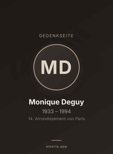Gedenkportrait von Monique Deguy