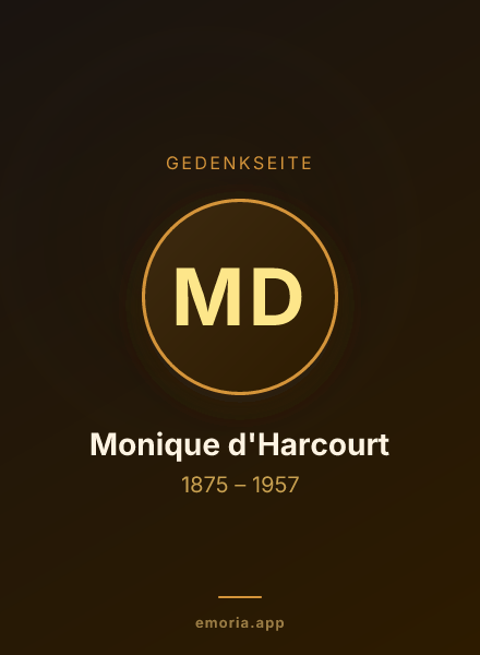 Gedenkportrait von Monique d'Harcourt