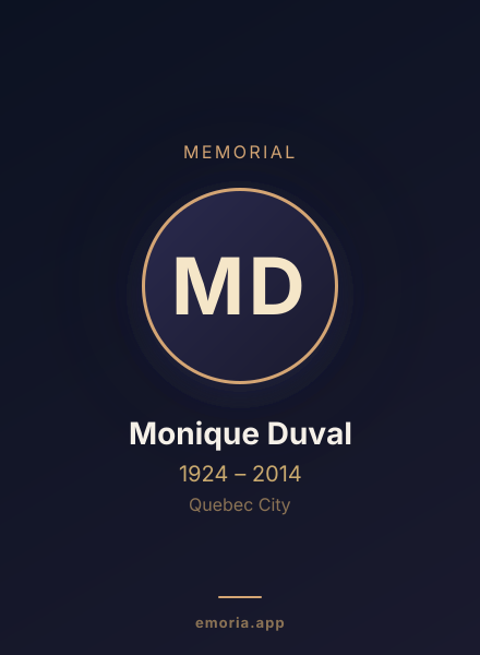 Memorial portrait of Monique Duval
