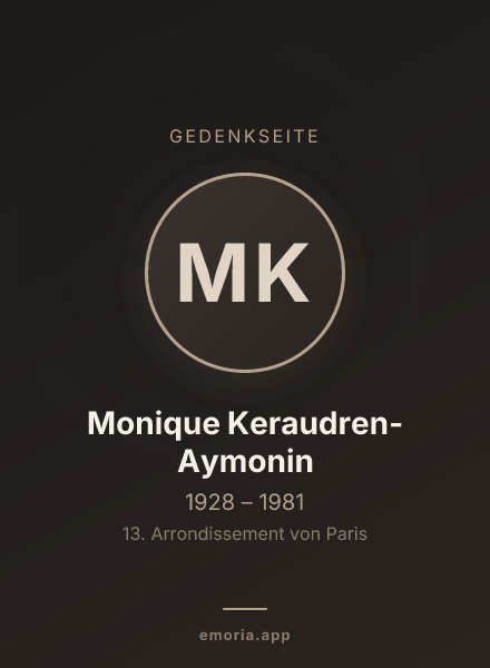 Gedenkportrait von Monique Keraudren-Aymonin