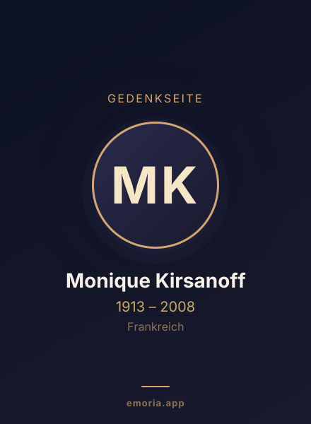Gedenkportrait von Monique Kirsanoff