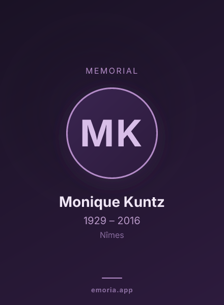 Memorial portrait of Monique Kuntz