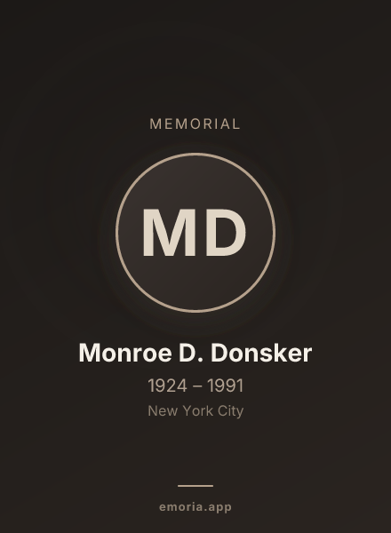 Memorial portrait of Monroe D. Donsker