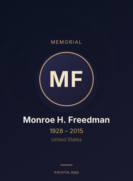 Memorial portrait of Monroe H. Freedman