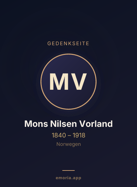 Gedenkportrait von Mons Nilsen Vorland