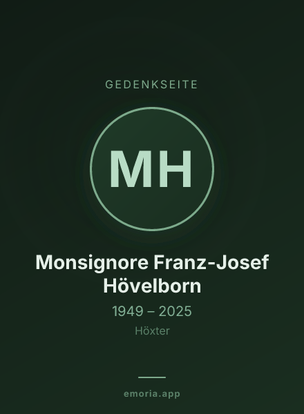 Gedenkportrait von Monsignore Franz-Josef Hövelborn