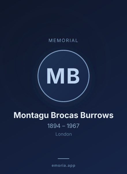 Memorial portrait of Montagu Brocas Burrows