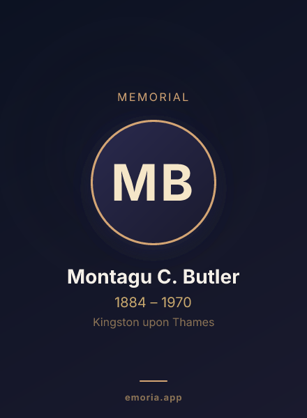 Memorial portrait of Montagu C. Butler