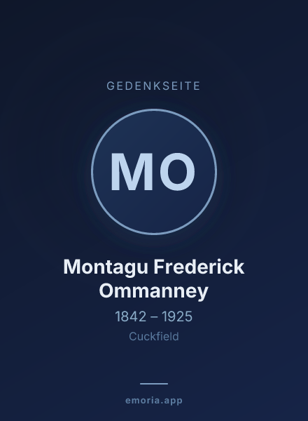 Gedenkportrait von Montagu Frederick Ommanney