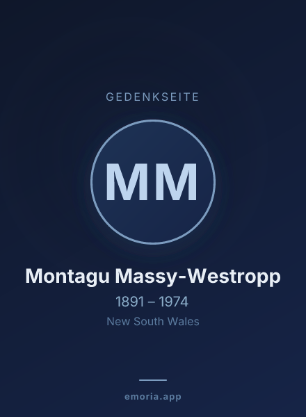 Gedenkportrait von Montagu Massy-Westropp